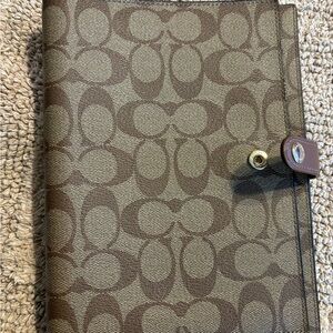 Coach Tan and Brown Monogram Planner